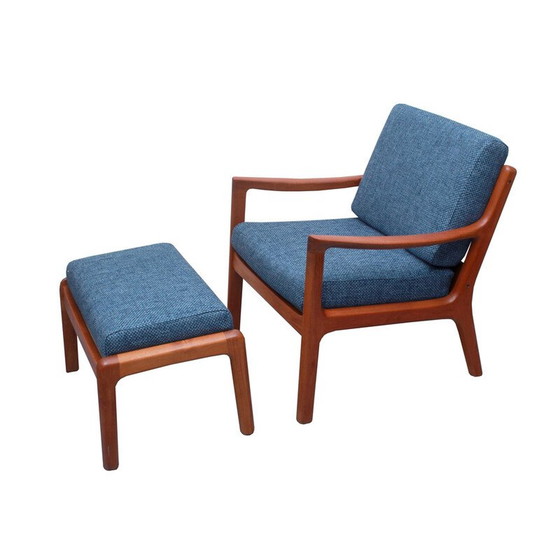 Image 1 of Fauteuil et ottomane vintage en teck par Ole Wanscher pour Cado, 1960s