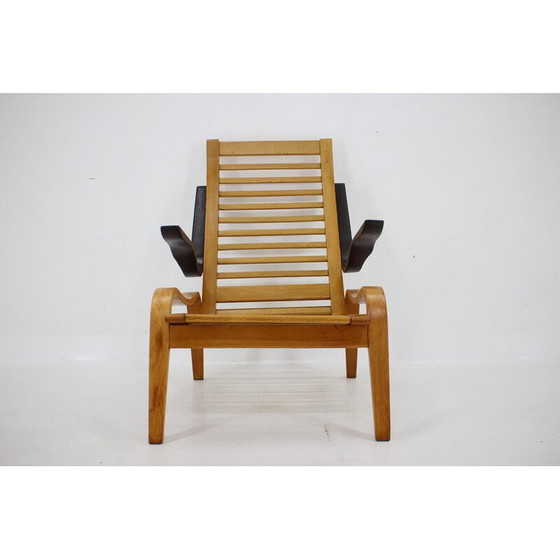 Image 1 of Fauteuil vintage en hêtre courbé, Tchécoslovaquie 1960