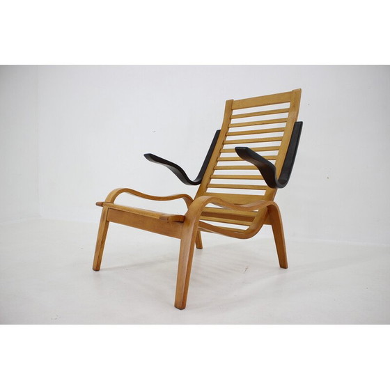 Image 1 of Fauteuil vintage en hêtre courbé, Tchécoslovaquie 1960