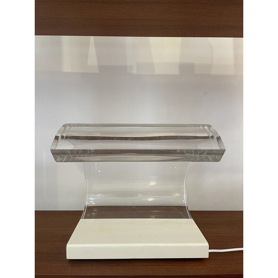 Image 1 of Lampe de table vintage ''Acrilica'' en plexiglas blanc par Joe Colombo, Italie 1960s