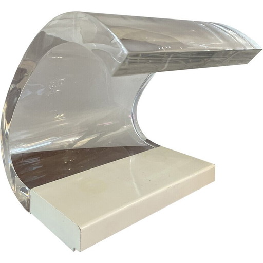 Lampe de table vintage ''Acrilica'' en plexiglas blanc par Joe Colombo, Italie 1960s