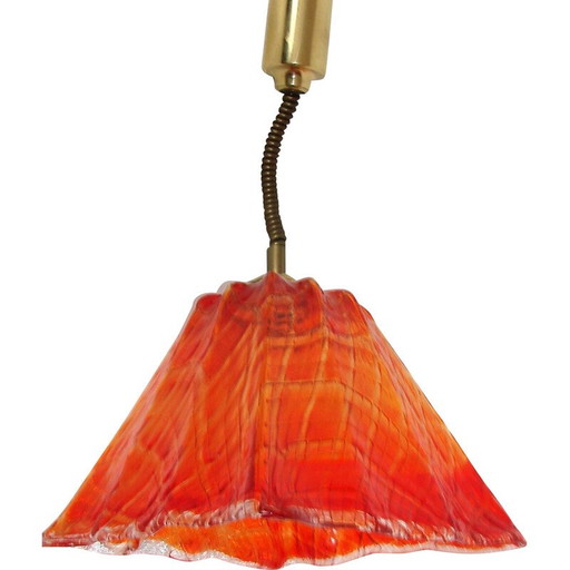 Lampe suspendue en verre vintage, 1970