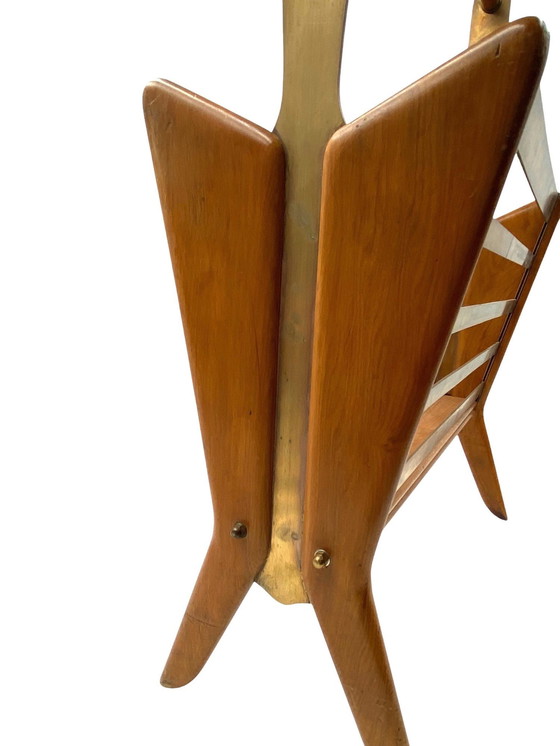 Image 1 of Porte-revues en laiton, Mid Century Modern, Italie 1950