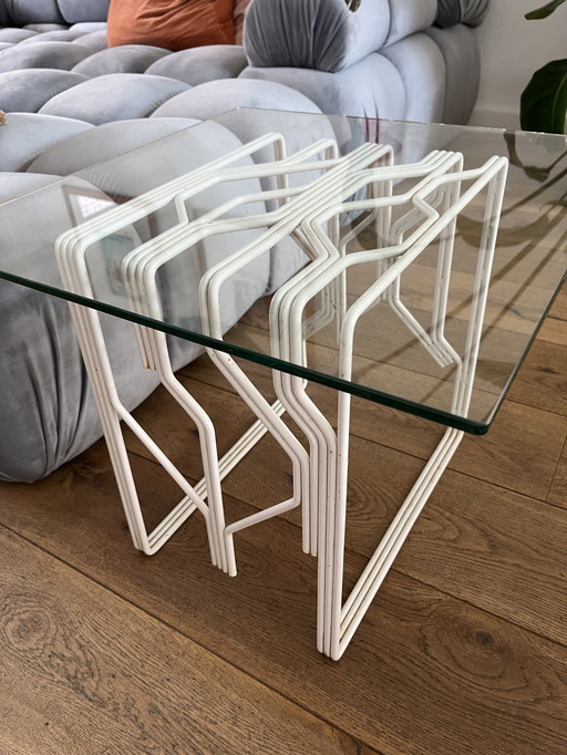 Table basse ou d'appoint Design Verre/métal