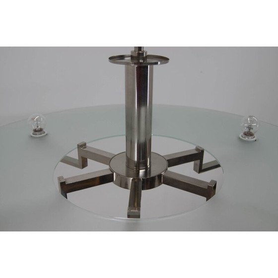 Image 1 of Lustre fonctionnaliste vintage à 6 flammes en nickel, 1930
