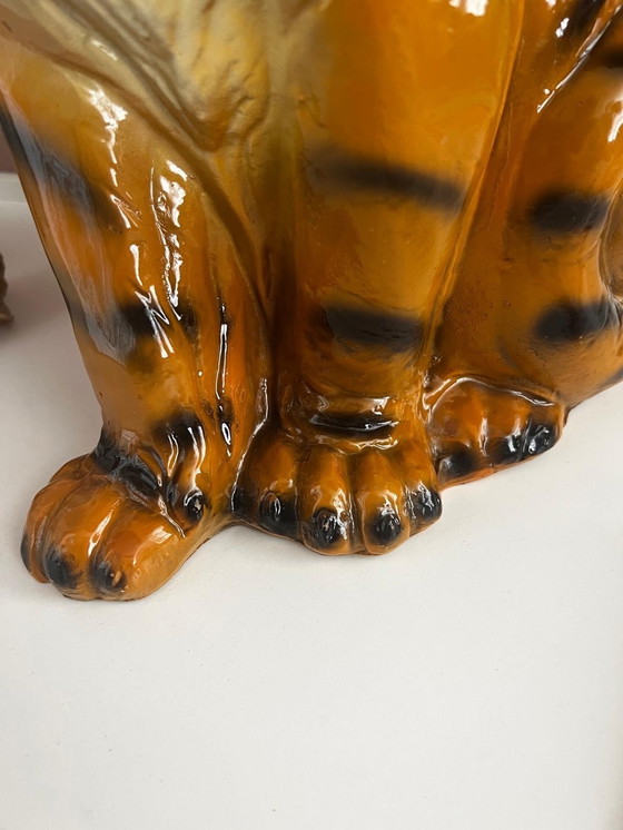 Image 1 of Statue Tigre 50Cm Haut Peint Composite