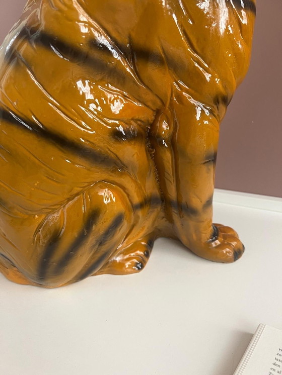 Image 1 of Statue Tigre 50Cm Haut Peint Composite