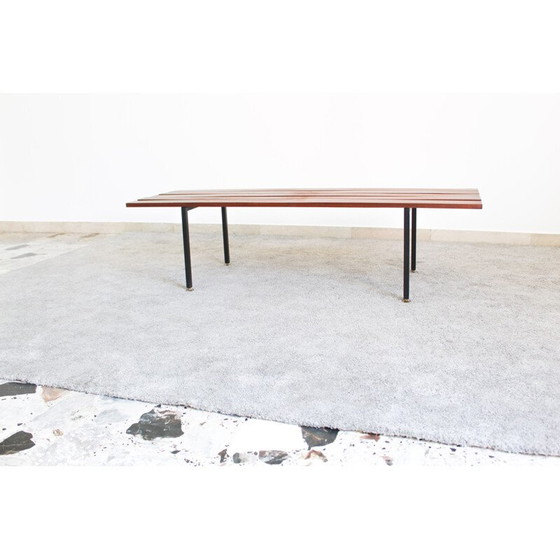 Image 1 of Banc vintage en palissandre et métal, Italie 1970