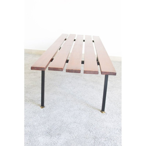 Image 1 of Banc vintage en palissandre et métal, Italie 1970