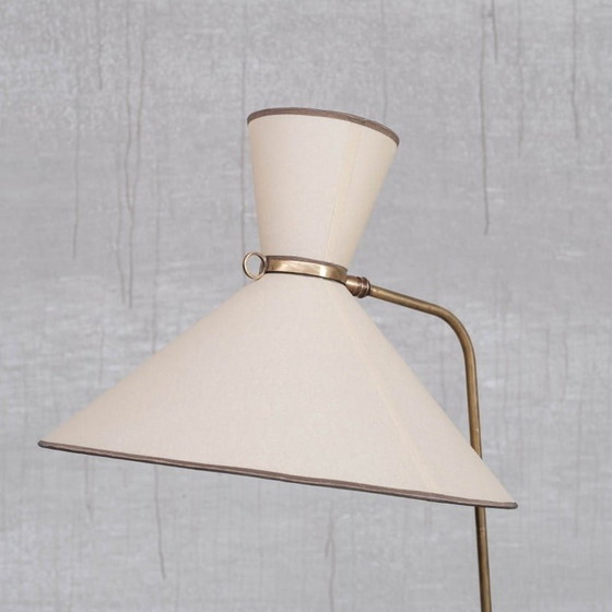 Image 1 of Lampadaire réglable en laiton vintage français par Robert Mathieu, années 1950