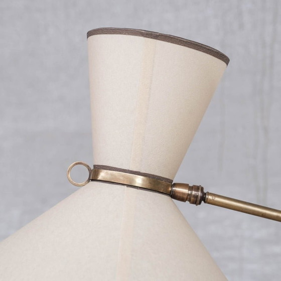 Image 1 of Lampadaire réglable en laiton vintage français par Robert Mathieu, années 1950