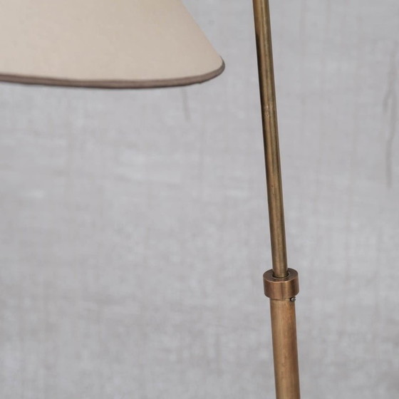 Image 1 of Lampadaire réglable en laiton vintage français par Robert Mathieu, années 1950