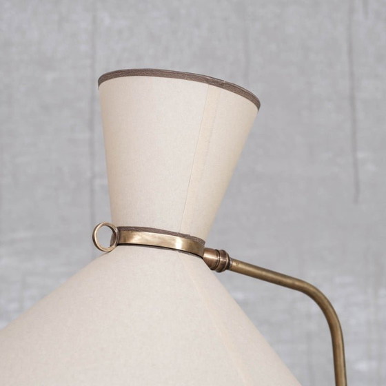 Image 1 of Lampadaire réglable en laiton vintage français par Robert Mathieu, années 1950