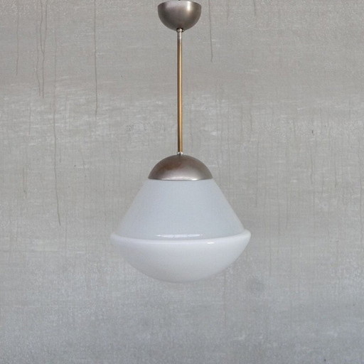 Lampe suspendue vintage allemande en opaline par Kandem, années 1930
