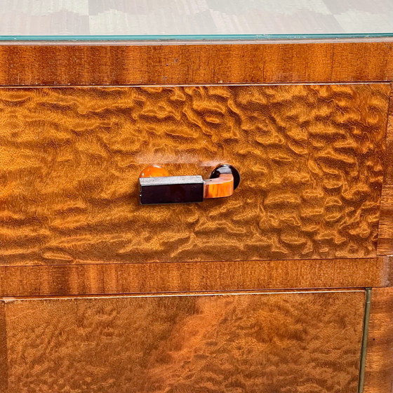 Image 1 of Ensemble de tables de nuit Art déco de Tchécoslovaquie (années 1950), acajou