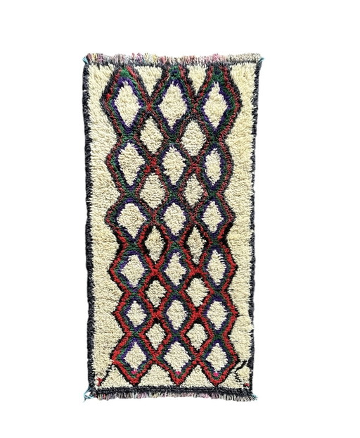 Tapis de laine berbère marocain à motifs de diamants