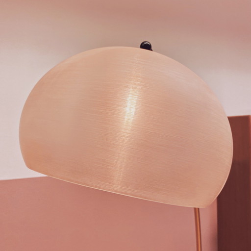 Lampe à arc italienne avec base en marbre taupe