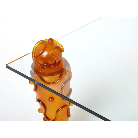 Image 1 of Table basse vintage en résine et verre par Garouste et Bonetti, 1990