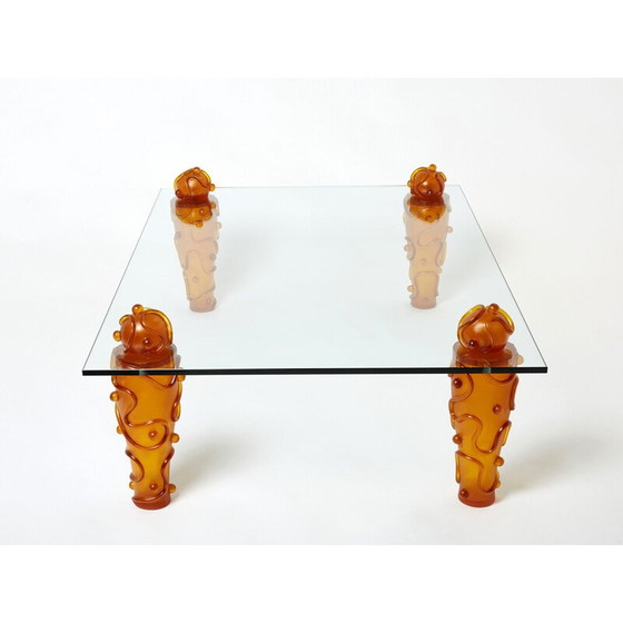 Image 1 of Table basse vintage en résine et verre par Garouste et Bonetti, 1990