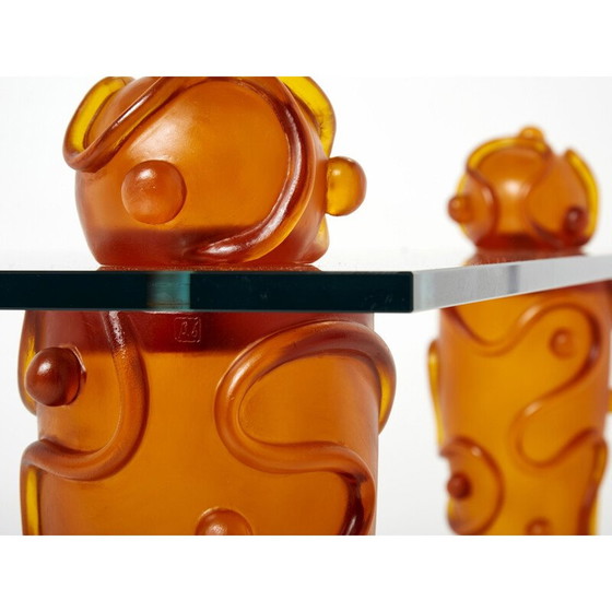 Image 1 of Table basse vintage en résine et verre par Garouste et Bonetti, 1990
