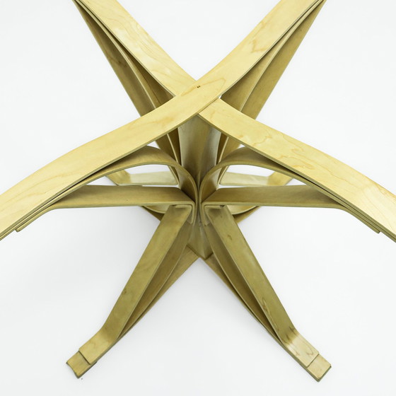 Image 1 of Ensemble de salle à manger vintage en érable courbé et verre par Frank Gehry pour Knoll International, 1980