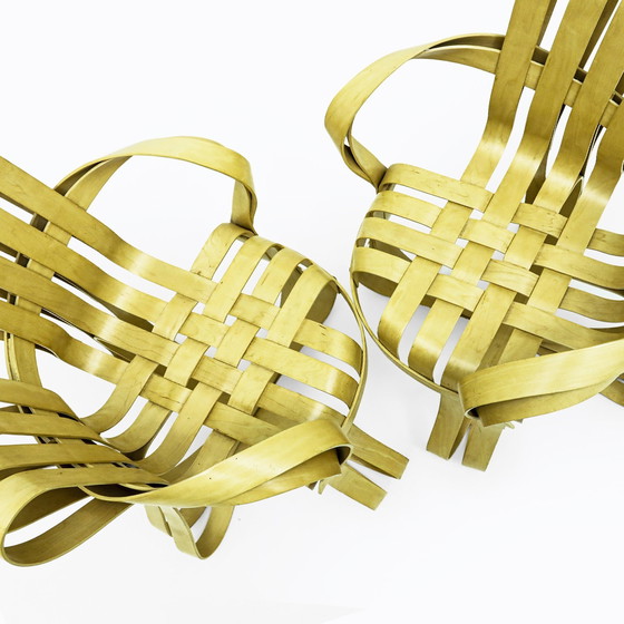 Image 1 of Ensemble de salle à manger vintage en érable courbé et verre par Frank Gehry pour Knoll International, 1980