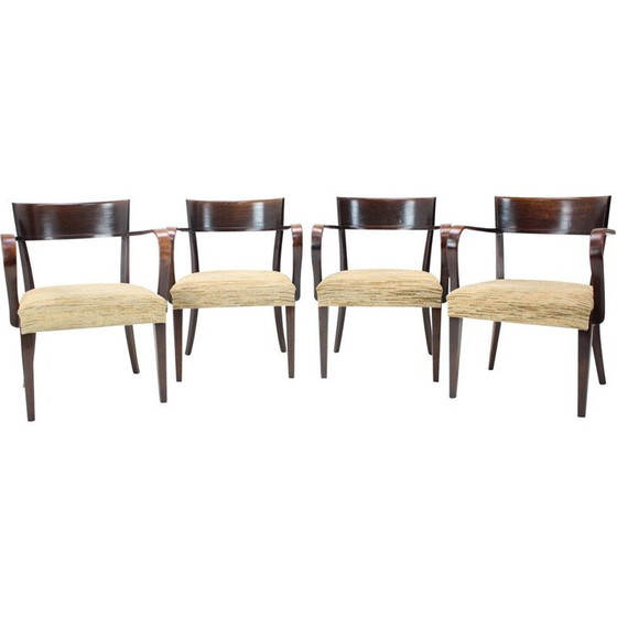 Image 1 of Ensemble de 4 fauteuils catalogue vintage H-224 par Jindřich Halabala, Tchécoslovaquie années 1930