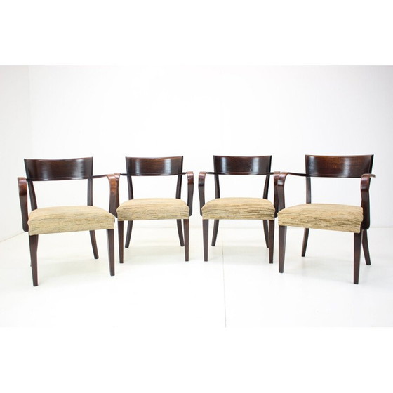 Image 1 of Ensemble de 4 fauteuils catalogue vintage H-224 par Jindřich Halabala, Tchécoslovaquie années 1930