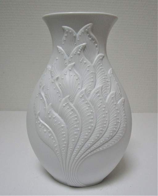 Vase Manfred Frey Ak Kaiser Porcelaine Biscuit Décor Végétal