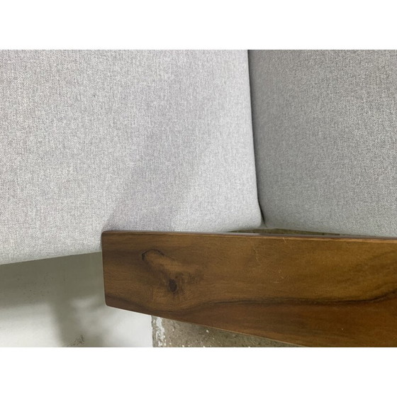 Image 1 of Fauteuil vintage en bois de noyer et métal noir par Rob Parry pour Gelderland, 1950