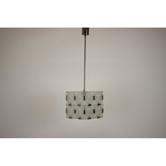 Image 1 of Lustre carré en verre clair du milieu du siècle par Kamenicky Senov, années 1960