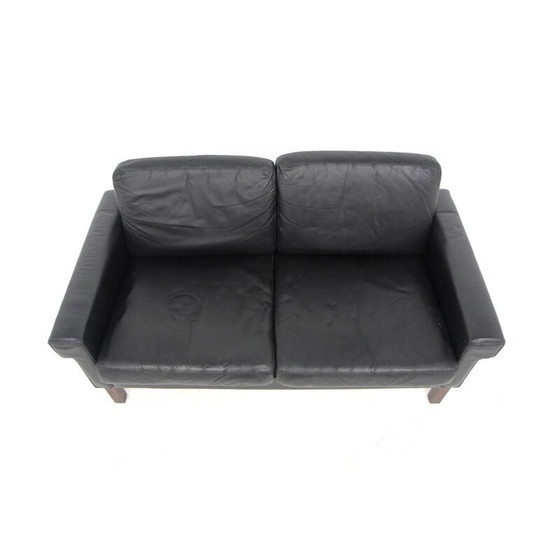 Image 1 of Canapé scandinave vintage 2 places en cuir, Suède 1950