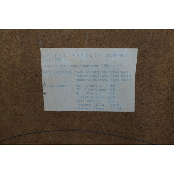 Image 1 of Peinture à l'huile moderne vintage d'Anders Fogelin, Suède 1960