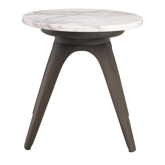 Image 1 of Eiccholtz Side Table/Table Borre Marble Top And Mahogany Legs