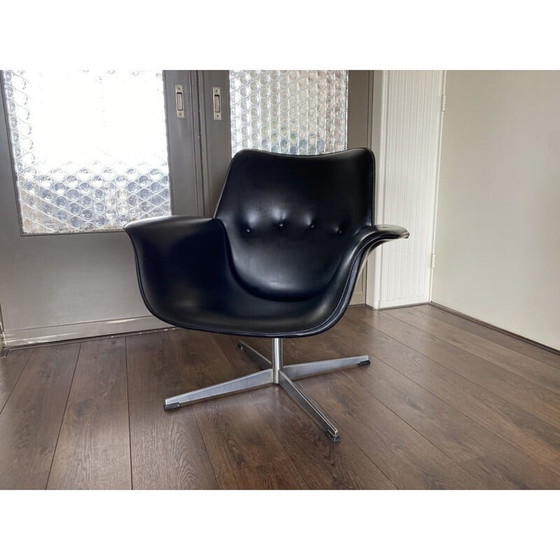 Image 1 of Fauteuil vintage scandinave noir, 1960s