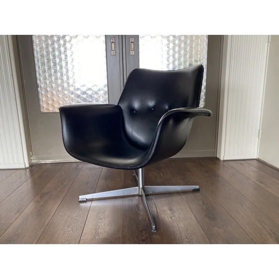 Image 1 of Fauteuil vintage scandinave noir, 1960s