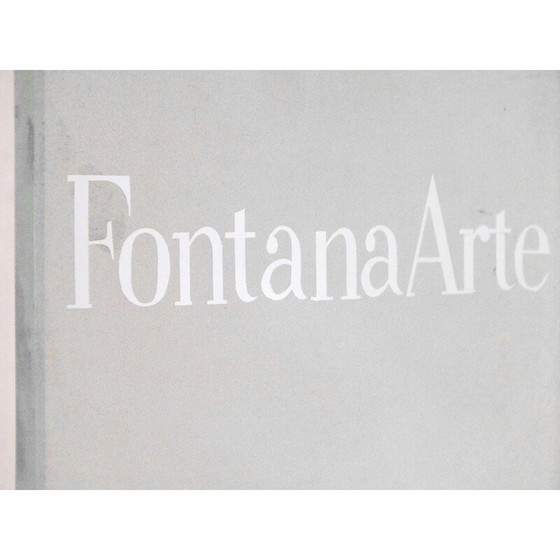 Image 1 of Enseignes de table vintage en verre dépoli gravé pour galerie par Fontana Arte, 1980