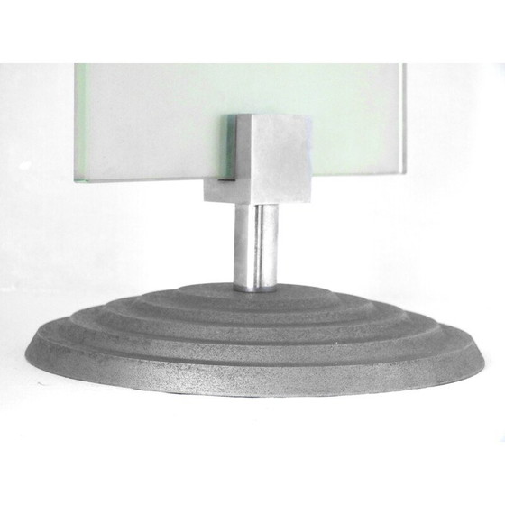 Image 1 of Enseignes de table vintage en verre dépoli gravé pour galerie par Fontana Arte, 1980