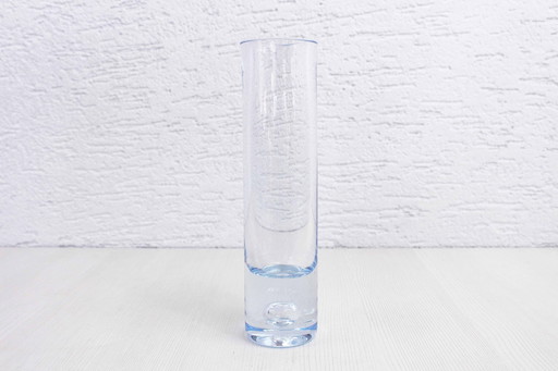 Vase Vintage En Verre Bleu 