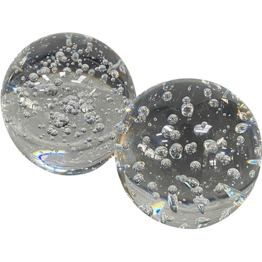 Paire de presse-papiers vintage en forme de boule