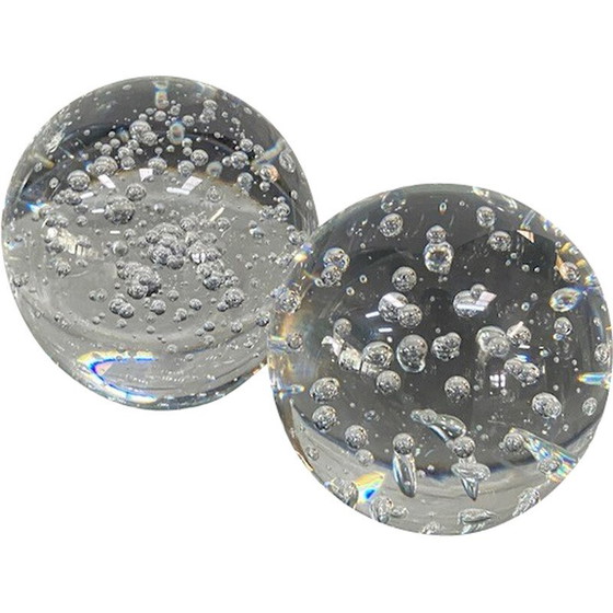 Image 1 of Paire de presse-papiers vintage en forme de boule