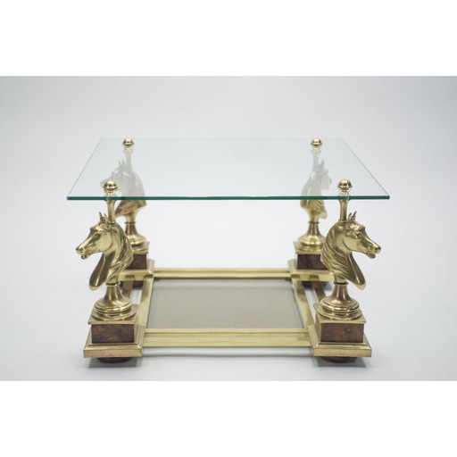 Table d'appoint vintage en laiton doré par Maison Charles, 1960