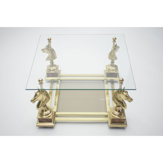 Image 1 of Table d'appoint vintage en laiton doré par Maison Charles, 1960
