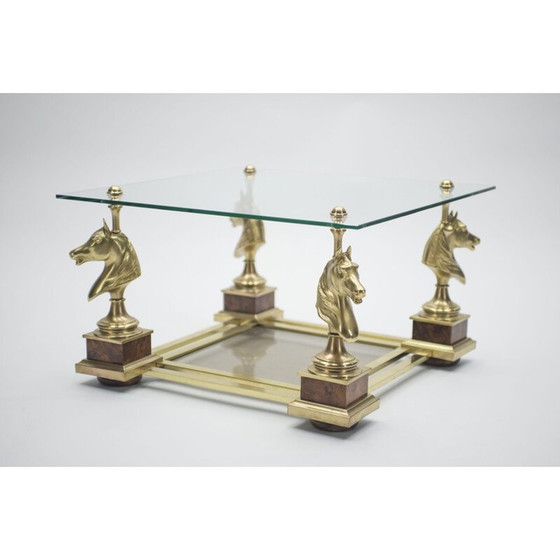 Image 1 of Table d'appoint vintage en laiton doré par Maison Charles, 1960