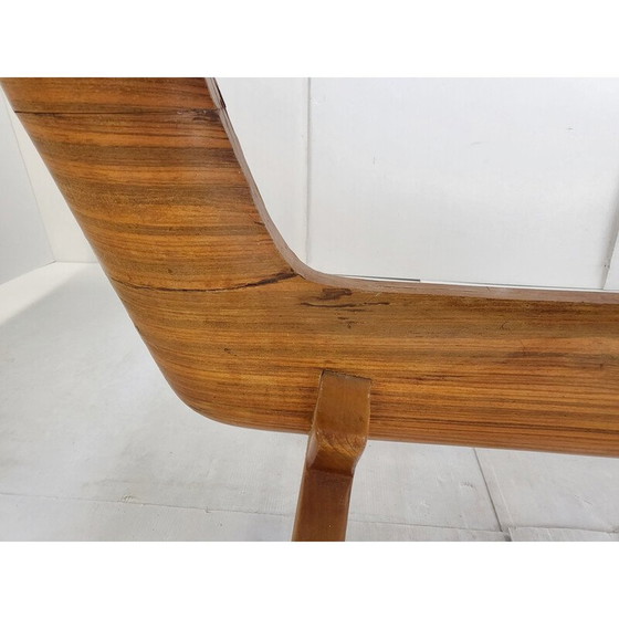 Image 1 of Table de salle à manger vintage avec plateau en verre, 1950