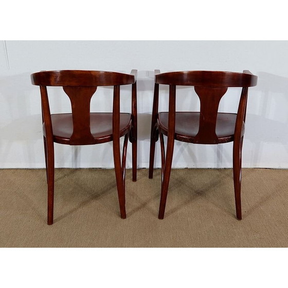 Image 1 of Paire de fauteuils vintage en bois courbé de la Maison Fischel, 1900