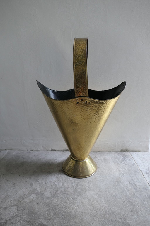 Porte-parapluie vintage en laiton Mécap