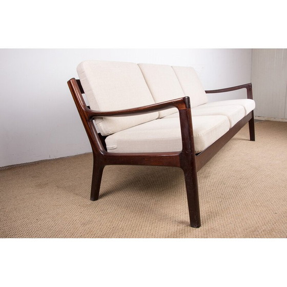Image 1 of Canapé 3 places Senator danois vintage en acajou et tissu par Ole Wanscher pour Poul Jepessen, 1960