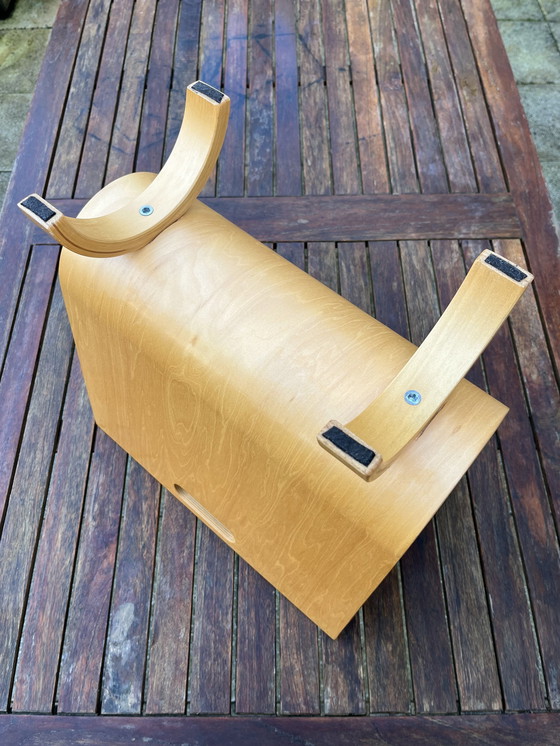 Image 1 of Porte-revues vintage en bois de bouleau - style Alvar Aalto