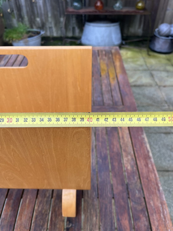 Image 1 of Porte-revues vintage en bois de bouleau - style Alvar Aalto